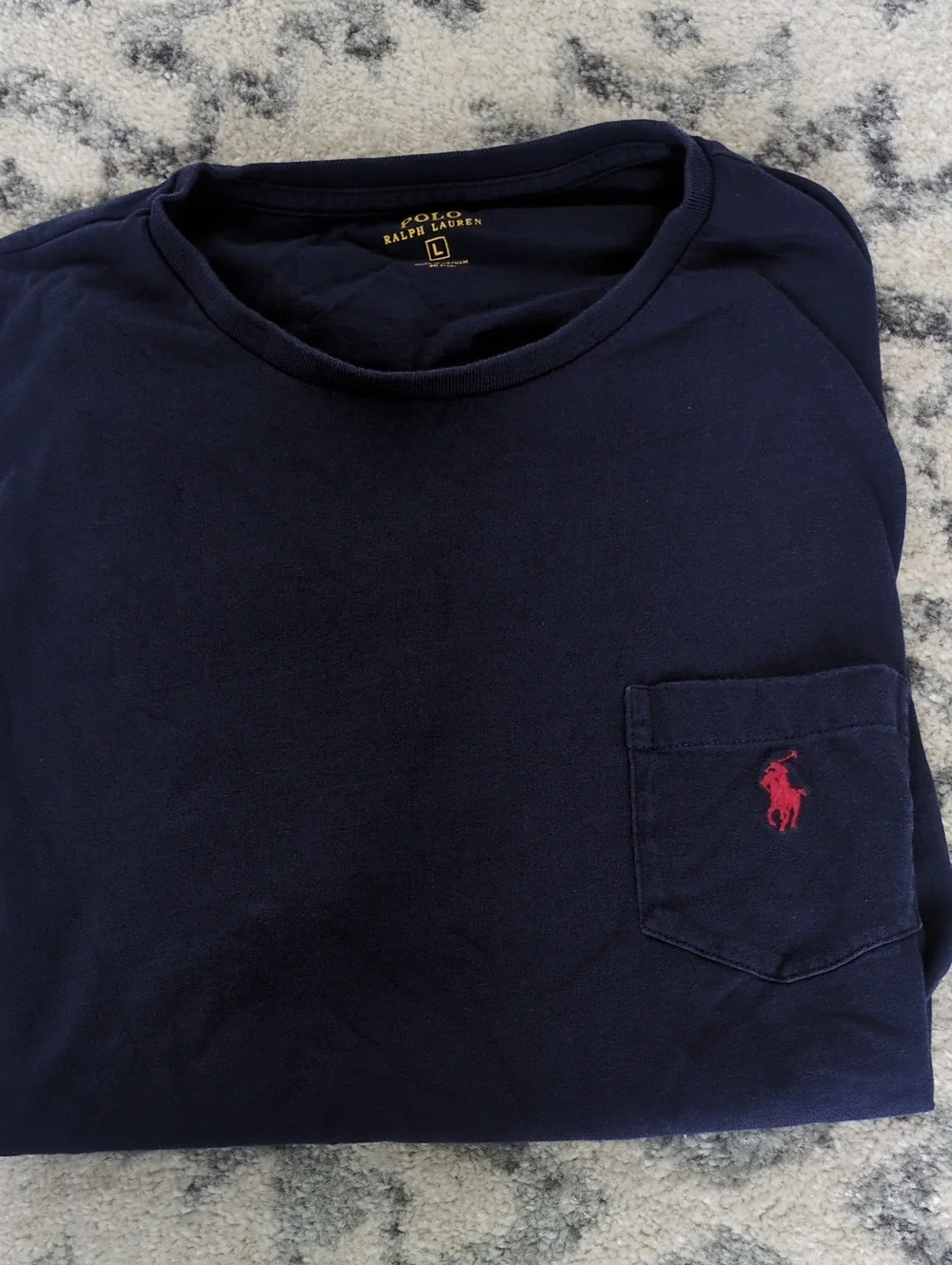Polo by Ralph Lauren Men's White Graphic Tee and Navy Pocket Tee Set